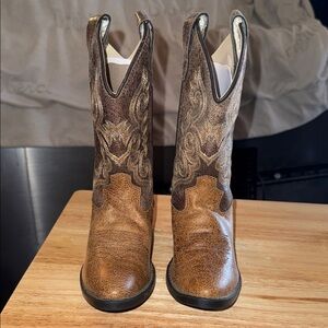 Old West Kids Brown Western Cowboy Boots